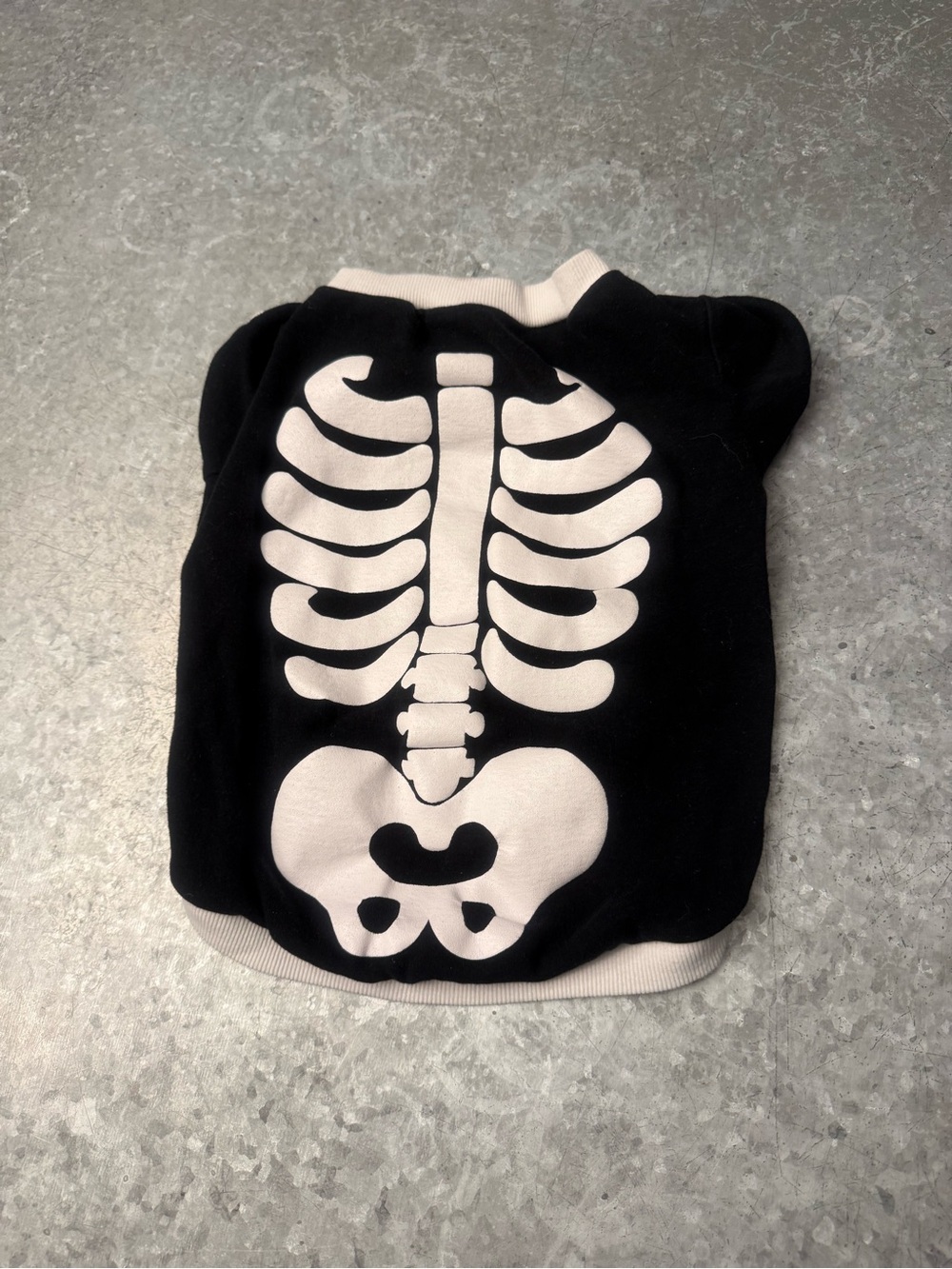 Halloween Skeleton Dog Sweatshirt Black Cotton Pet Costume Small